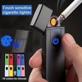 Touch Sensing USB Charging Lighter; Mini Electric Cigarette Lighter Arc Rechargeable USB Windproof Device; Gifts For Dad; Husband; Father's Day - Appl