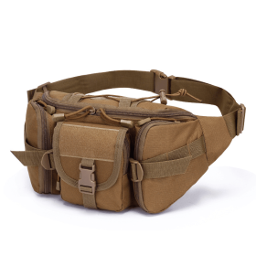 Men's Waterproof Nylon Fanny Pack With Adjustable Belt; Tactical Sport Arm Waist Bag For Outdoor Hiking Fishing Hunting Camping Travel - Clay Color -