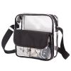 Clear Plastic Tote Bag Women Transparent Pvc Waterproof Crossbody Handbag Shoulder Bag Women Girl's Zip Purse Stadium Security - Black
