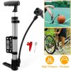 outMini Bike Pump Portable Bicycle Tire Inflator Ball Air Pump w/ Mount Frame For Mountain Road Bike - Silver