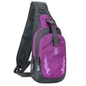 Chest Crossbody Bag Shoulder Bag for Men Travel Sports Gym - Purple - Sports Bag