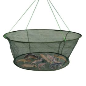 Foldable Fishing Net; Crab Net; Fish Net With Fishing Rope & Handle - Green