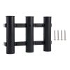 Goture Boat Fishing Rod Holder; 3 Rod Tube Plastic Holder Fishing Tackle Tool - Black