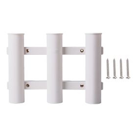 Goture Boat Fishing Rod Holder; 3 Rod Tube Plastic Holder Fishing Tackle Tool - White