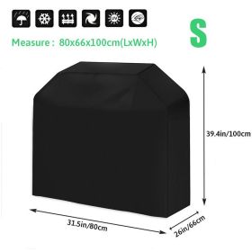 BBQ Grill Barbeque Cover Anti-Dust Waterproof Weber Heavy Duty Charbroil BBQ Cover Outdoor Rain Protective Barbecue Cover - S