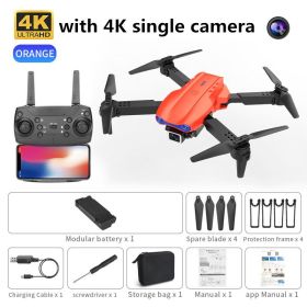 new K3 drone 4K HD dual camera foldable height keeps drone WiFi FPV 1080p real-time transmission RC Quadcopter toy PK sg906 pro - orange single camera
