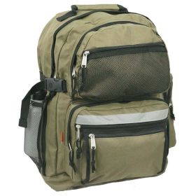 19 Inch Large Backpack with Water Bottle, Unisex. teen-adult - Olive Green