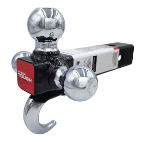 Hyper Tough Automotive Tri-Ball Mount with Hook, Steel, Class V, 1-7/8", 2" & 2-5/16" Hitch Ball, Black - Hyper Tough