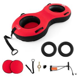 80" 2-Person Inflatable Snow Sled for Kids and Adults - Red