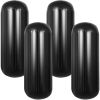 4 NEW RIBBED BOAT FENDERS 10" x 28" BLACK CENTER HOLE BUMPERS MOORING PROTECTION - 10 x 28 inch - Black