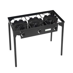 225,000-BTU Portable Propane 3 Burner Gas Cooker - Black