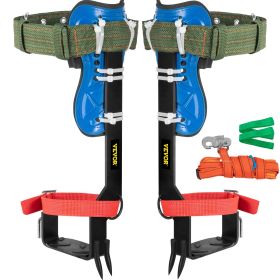 VEVOR Tree Climbing Spikes, 4 in 1 Alloy Metal Adjustable Pole Climbing Spurs, w/Security Belt & Foot Ankle Straps, Arborist Equipment for Climbers, L