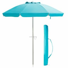 6.5 Feet Beach Umbrella with Carry Bag without Weight Base - Blue