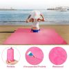 Portable Beach Blanket 4.6' x 6.6' Waterproof Foldable Camping Rug Pocket Sandproof Picnic Mat  - Pink