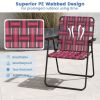 4 Pieces Folding Beach Chair Camping Lawn Webbing Chair - Red