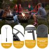 30in Outdoor Metal Fire Pit with Cooking Grates Black - Black