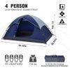 4-Person Dome Camping Tent with Removable Rain Fly & Carrying Bag;  Waterproof & Windproof;  for Camping;  Hiking;  Traveling - 4-Person