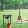Outdoor Camp Stove High Pressure Propane Gas Cooker Portable Cast Iron Patio Cooking Burner (Single Burner 75000-BTU) - Picture shows