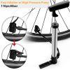 outMini Bike Pump Portable Bicycle Tire Inflator Ball Air Pump w/ Mount Frame For Mountain Road Bike - Silver