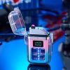 USB Rechargeable Waterproof Windproof Double Arc Lighter for Men and Women - Includes Cable; No Charger Required - Pink