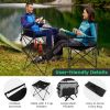 Outdoor Folding Camping Chairs and Table Set with Carrying Bag - Black