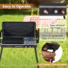 2-in-1 Gas Camping Grill and Stove with Detachable Legs - Black