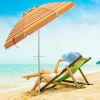 6.5 Feet Beach Umbrella with Carry Bag without Weight Base - Orange