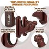 Gun Rack Wall Mount Hold Up Displays Horizontal Gun Rack and Shotgun Hooks Store Rifle Shotgun Bow Real Hardwood Hanger Twisted (Red) - Teslyar