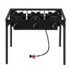 Outdoor Camp Stove High Pressure Propane Gas Cooker Portable Cast Iron Patio Cooking Burner (Three Burner 225000-BTU) - Picture shows