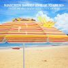 6.5 Feet Beach Umbrella with Carry Bag without Weight Base - Orange