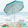6.5 Feet Beach Umbrella with Carry Bag without Weight Base - Blue