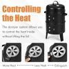 3-in-1 Charcoal BBQ Grill Cambo with Built-in Thermometer - black