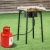 100,000-BTU Portable Propane Outdoor Camp Stove with Adjustable Legs - Black