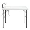 Folding Portable Fish Fillet & Hunting & Cutting Table with Sink Faucet - Off White