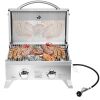 2 Burner Portable Stainless Steel BBQ Table Top Grill for Outdoors - Silver