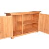 Double Doors Fir Wooden Garden Yard Shed Lockers Outdoor Storage Cabinet Unit Orange Red - Wood