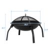 22" Iron Fire Pit Bowl Outdoor Backyard Patio Garden Burning Heater Black - 22inch