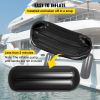 4 NEW RIBBED BOAT FENDERS 10" x 28" BLACK CENTER HOLE BUMPERS MOORING PROTECTION - 10 x 28 inch - Black