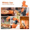 Silicone Smoker Oven Gloves with Waterproof & Hangable Design - Orange - Grill Supplies