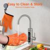 Silicone Smoker Oven Gloves with Waterproof & Hangable Design - Orange - Grill Supplies