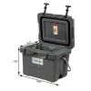 16 Quart 24-Can Capacity Portable Insulated Ice Cooler with 2 Cup Holders - Gray