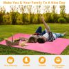 Portable Beach Blanket 4.6' x 6.6' Waterproof Foldable Camping Rug Pocket Sandproof Picnic Mat  - Pink