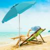 6.5 Feet Beach Umbrella with Carry Bag without Weight Base - Blue