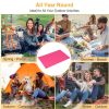 Portable Beach Blanket 4.6' x 6.6' Waterproof Foldable Camping Rug Pocket Sandproof Picnic Mat  - Pink