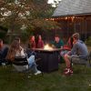 28-Inch Fire Table,50000 BTU Gas Firepit with Volcanic Stone Black - Black