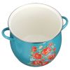 Vintage Floral 12-Quart Enamel on Steel Stock Pot - 12qt