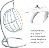 Indoor Outdoor Hanging Egg Swing Chair with Cushion and C Stand;  Egg Shaped Hanging Swing Chair;  Egg-Shaped Hammock Swing Chair Single Seat - Blue