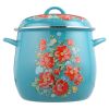 Vintage Floral 12-Quart Enamel on Steel Stock Pot - 12qt