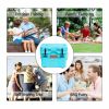 16 Quart 24-Can Capacity Portable Insulated Ice Cooler with 2 Cup Holders - Blue