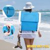 56*60*63cm Load-Bearing 100kg Blue Oxford Cloth White Iron Frame Beach Chair - Blue
